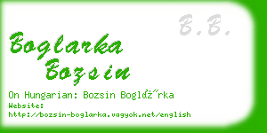 boglarka bozsin business card